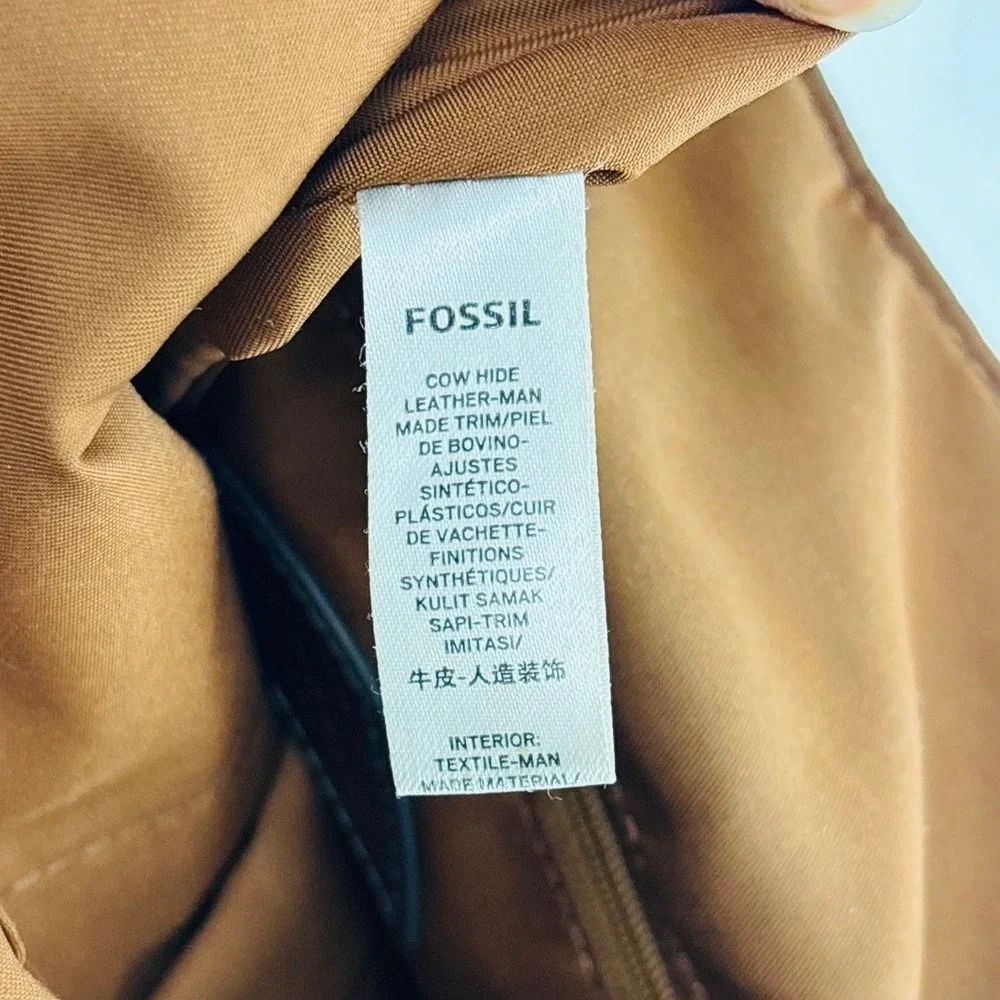 Fossil Claire Brandy Brown Leather Backpack Adjustable Straps - Picture 14 of 14